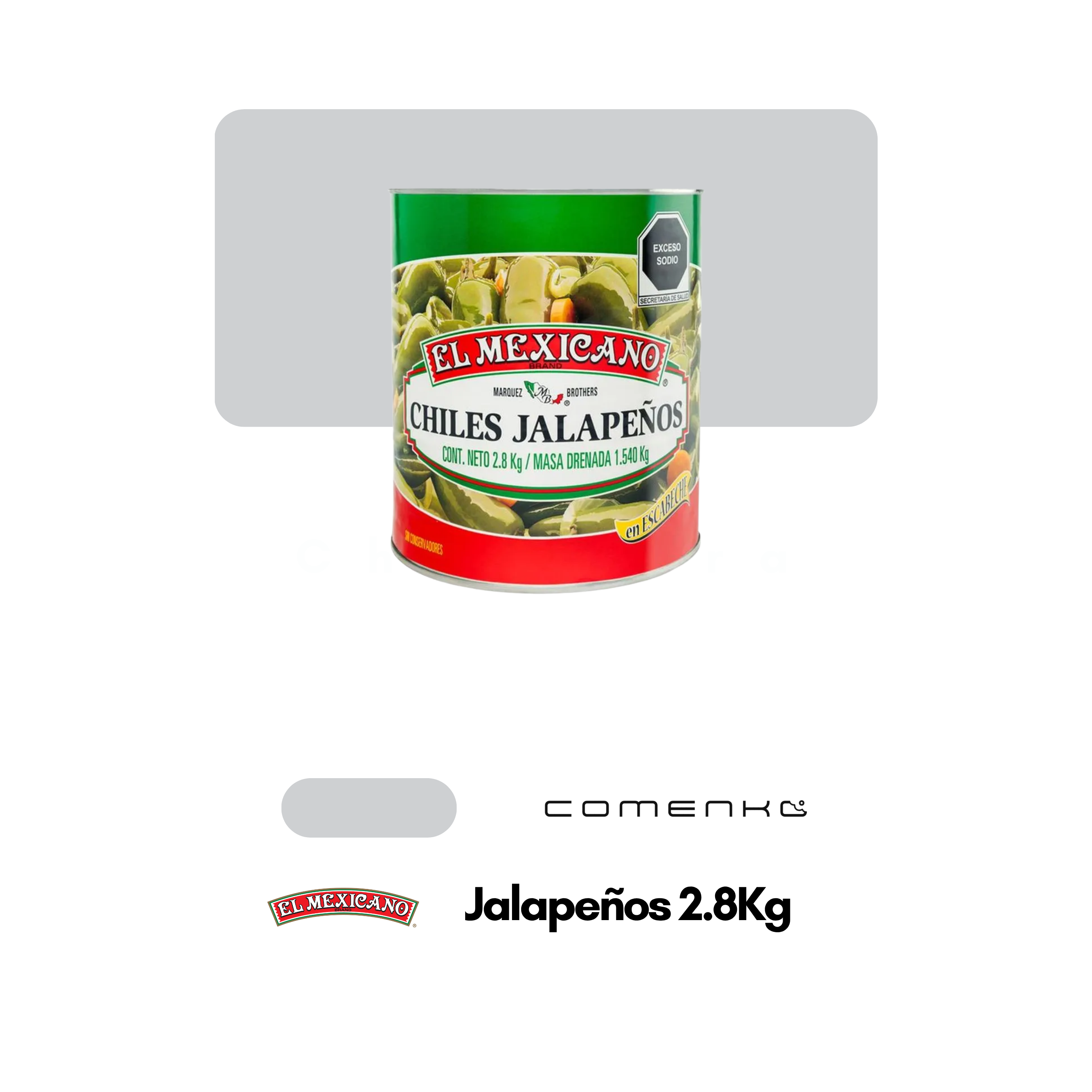 El Mexicano Jalapeños Enteros 2.8kg