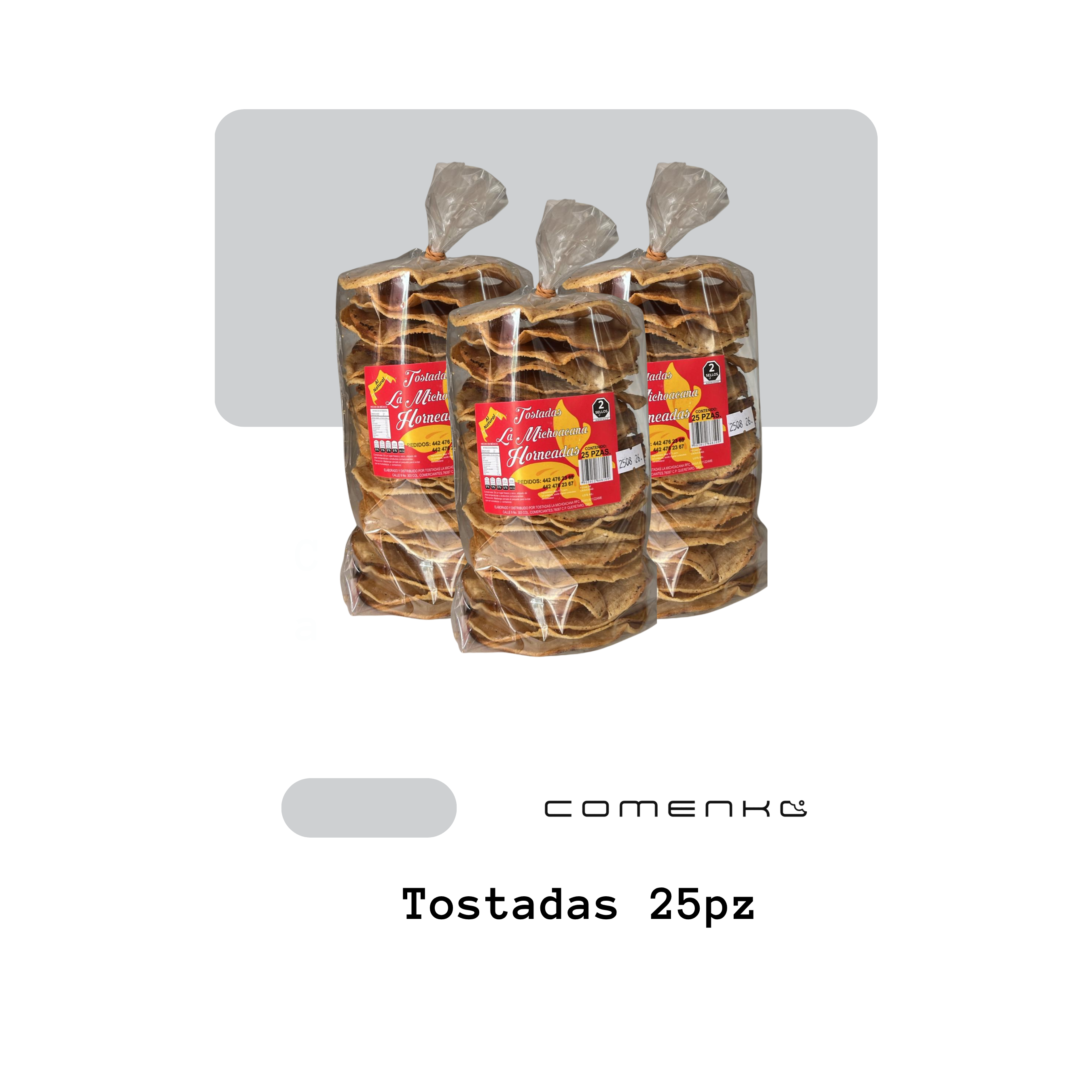Michoacana Tostadas Horneada 25pz (3-Pack)
