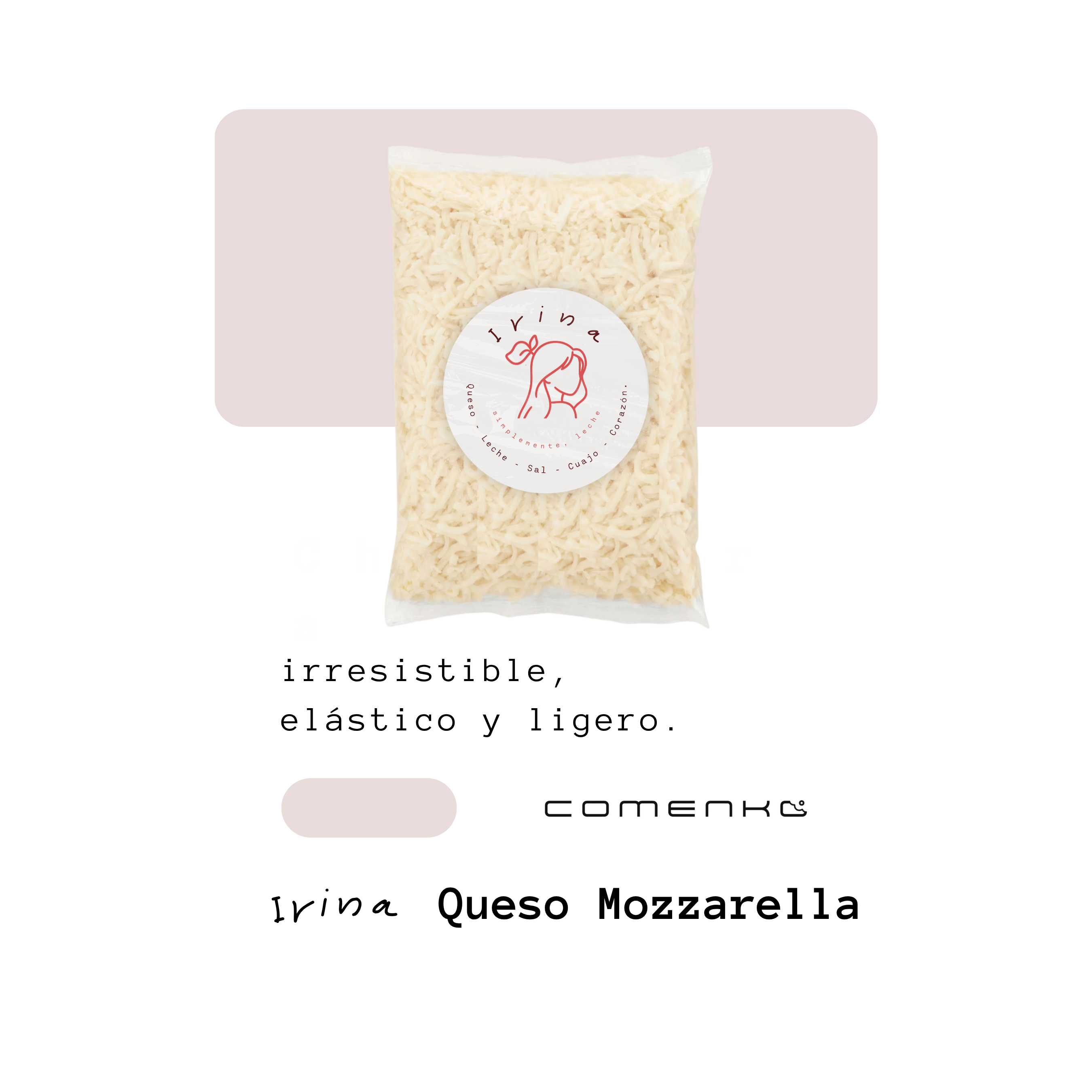 Queso Mozzarella Pizzero Eco 1kg