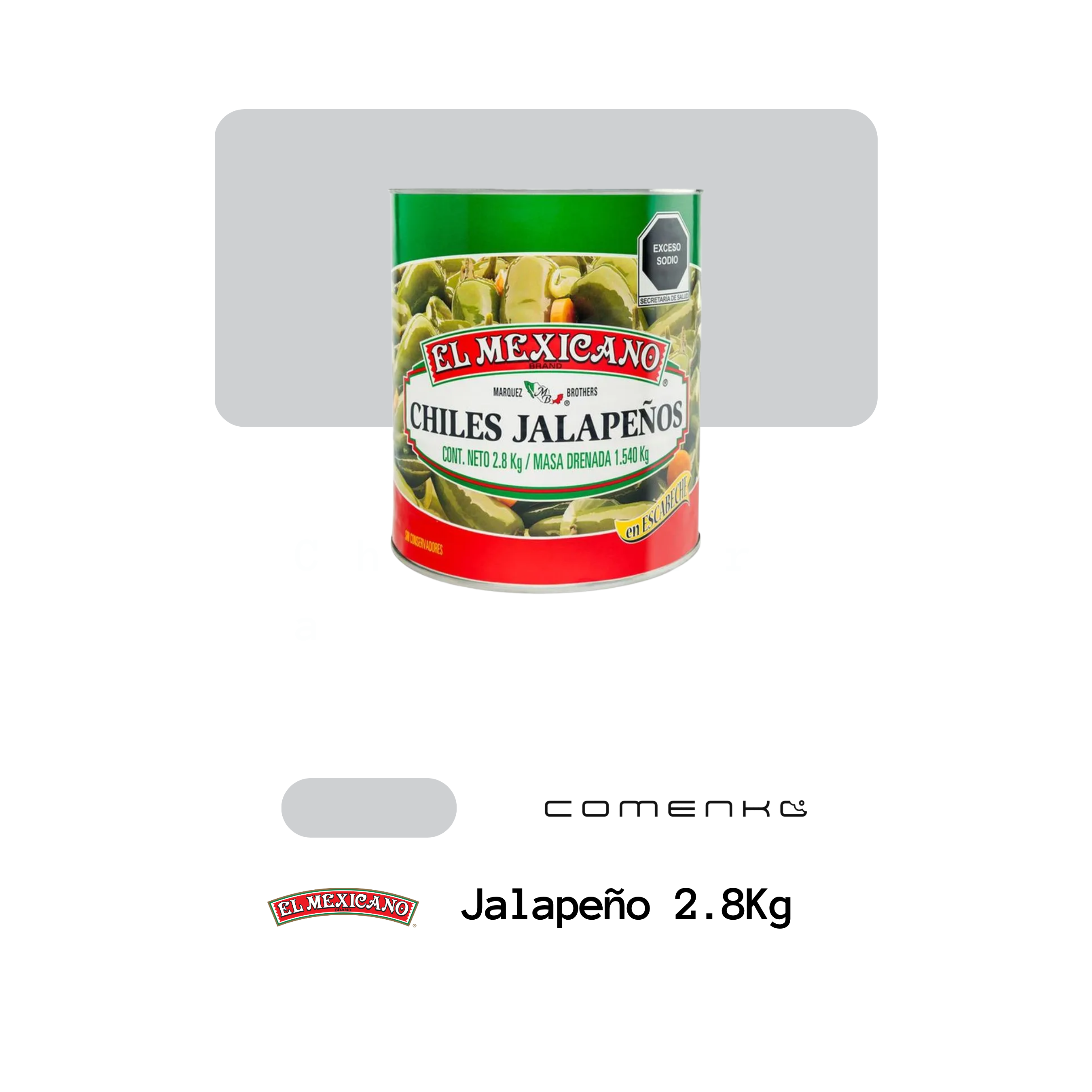 El Mexicano Jalapeños Enteros 2.8kg