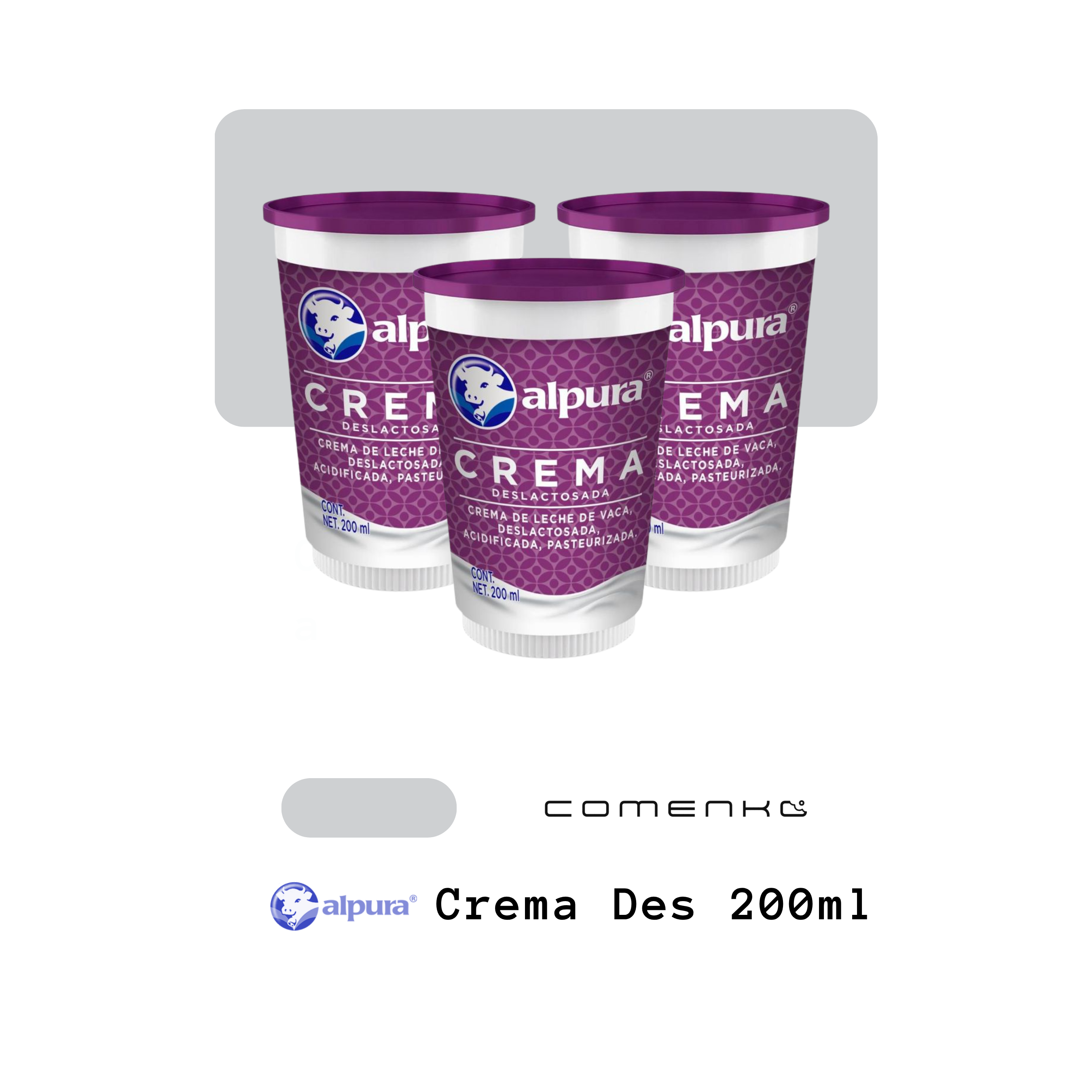 Alpura Crema Deslactosada 200ml (3-Pack)