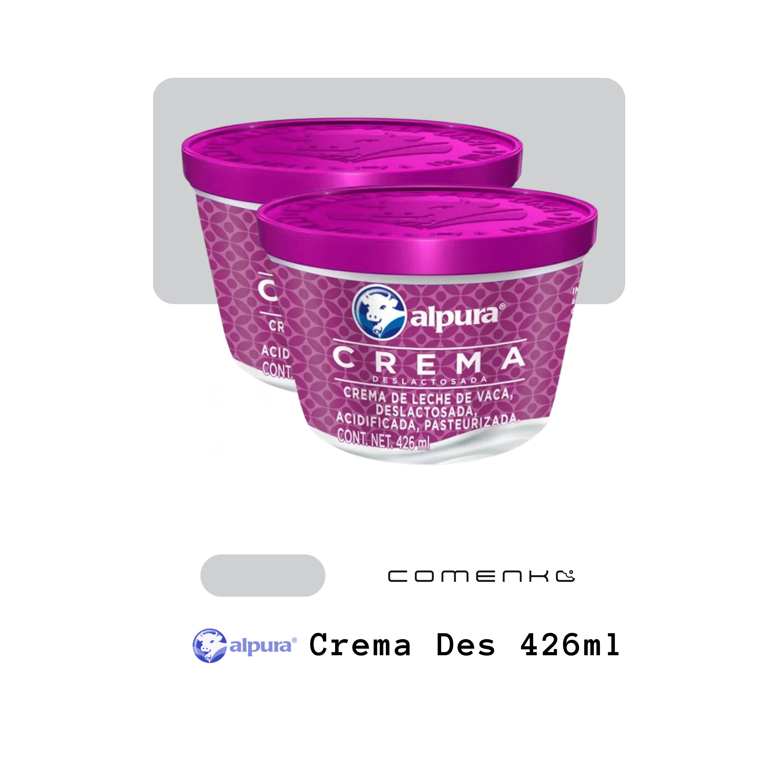 Alpura Crema Deslactosada 426ml (2-Pack)