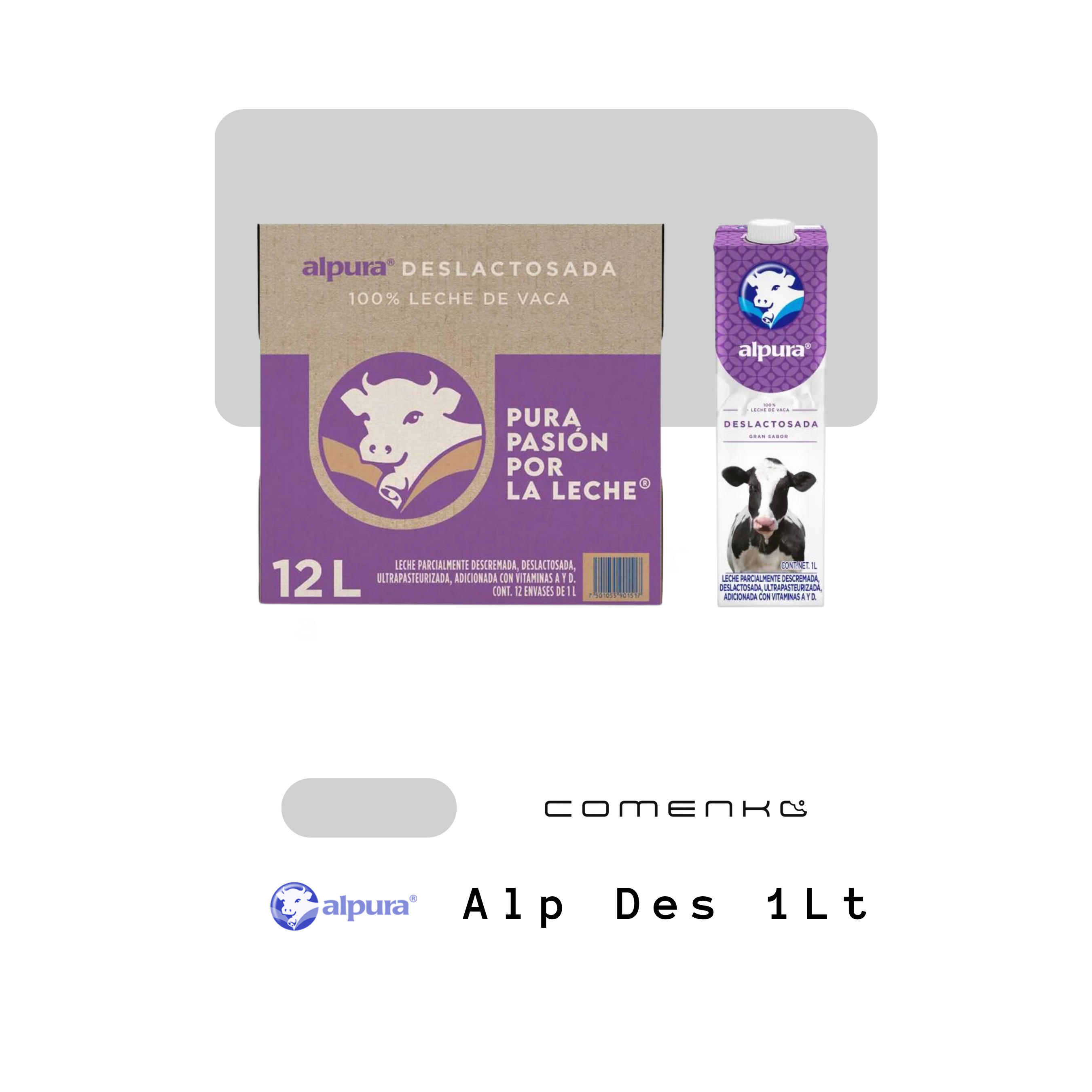 Alpura Leche Deslactosada Tetrapack 1L (12-Pack)